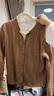 优衣库女装纽花圆领针织开衫/毛衣外套空调衫通勤秋冬新款481477 34 驼色 2XL 实拍图