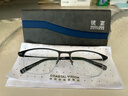 依视路（ESSILOR） 钻晶系列高清耐磨防蓝光近视超薄镜片专业配度数眼镜架男女镜框 金属-半框-2012BK-黑色 镜框+依视路膜御防蓝光1.60现片 实拍图