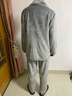 雪中飞睡衣冬季男士珊瑚绒加厚加绒2026新款秋冬家居服套装高级轻奢高端 NSCJF-淡灰白条绣花 【适合12~18℃单穿】 L -170/92A 【建议100-135斤】 实拍图