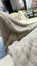 雅鹿兔毛绒毛毯A类冬季保暖加厚办公室午睡毯法兰绒沙发毯被子单人毯 兔毛条纹-卡其【加厚保暖】 150*200cm【加绒多功能单毛毯】 实拍图