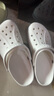 卡骆驰（CROCS）洞洞鞋贝雅卡骆班轻便耐磨一脚蹬休闲鞋|205089 白/深蓝-126 45 (290mm) 实拍图