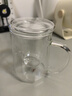 雅集玻璃杯筑茗绿茶杯耐热加厚泡茶杯家用带盖带把手个人茶水分离杯子 实拍图