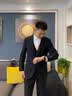 罗蒙2026秋冬季男士休闲西服男韩版修身商务休闲小西装英伦风上衣外套 10131/717黑色【春秋常规单扣】 XL 实拍图