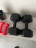 嗨氧哑铃环保包胶六角防滚动手铃男士学生练臂肌家用健身器材浸塑亚玲 10公斤一对=5kg*2 实拍图