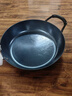 章丘铁锅手工小平底辅食锅煎锅烤肉锅煎蛋锅无涂层物理不粘锅炒锅平底锅 烤蓝木把加耳 28cm 实拍图
