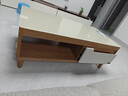 全友家居新中式实木脚抽屉式收纳客厅钢化玻璃茶几电视柜子组合家具 原橡色|茶几 实拍图