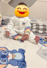 bebebus婴儿睡袋春秋冬儿童恒温分腿连体睡衣宝宝四季通用防踢被夹棉M码 实拍图
