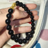 石玥珠宝精品8mm黑玛瑙手串本命年护身符黄金貔貅转运珠水晶手链男女士款 实拍图