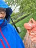 Q21儿童冲锋衣春秋男女童防风雨透气户外单层运动外套六边形 水手蓝 170 女士 实拍图