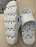 BAIHOU白猴侧漏水防滑按摩镂空男女情侣学生浴室洞洞凉拖鞋 天蓝35-36 实拍图