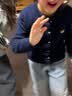 纳维凯尔女童开衫新款儿童毛衣圆领亲肤舒适百搭叠穿 优雅小麻花深蓝【修身版型】 160 实拍图