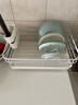 帅仕厨房碗碟置物架304不锈钢碗架沥水架碗碟收纳架碗篮筷子筒台面 【奶白标准款】碗碟沥水架 实拍图