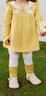 JELLYBABY儿童长裤套装秋装新款女童长袖娃娃衫打底裤两件套女宝宝衣服 黄色 110 实拍图