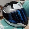 Orz摩托车头盔男女全盔四季蓝牙槽四季大尾翼机车跑盔3C认证新国标A1 银高达极光蓝（可夜视） 2XL 实拍图