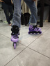 乐秀轮滑鞋儿童溜冰鞋RSJ国际款男女可调休闲极限旱冰鞋滑冰鞋 紫色单鞋+轮滑包 M （32-35） 抗冲击鞋壳 实拍图