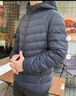坦博尔轻薄羽绒服男士短款连帽宽松简约保暖外套TF236209 夜影蓝 180  实拍图