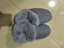 红豆棉拖鞋男士冬季外穿包跟2025新款室内家居防滑厚底保暖中老年棉鞋 灰色 3.0加绒保暖 40-41 (240mm)适合39-40脚穿 实拍图
