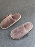 优调棉拖鞋男居家抗菌防臭毛毛绒冬季保暖静音防滑拖鞋女 棕色42-43 实拍图