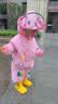 lemonkid儿童雨衣男童女宝宝雨披小学生雨具 蒂娜彩虹星星兔连体 S 实拍图
