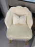 悦莱居化妆椅家用房间靠背简约美甲花瓣凳子轻奢高级女生卧室梳妆台椅子 海绵坐垫灰白色-金属腿 实拍图