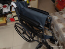 鱼跃(yuwell)轮椅车H051折叠老人轻便旅行手推车钢管免充气胎代步车 实拍图