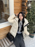 森马（Semir）森马羽绒服女新中式仿兔毛领短款保暖外套24冬新款109724113017 实拍图