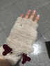 浩冠 手套女冬季加绒翻盖半指秋冬天学生卡通韩版保暖写字可爱手套 小鹿款-米黄色 均码有弹性 实拍图