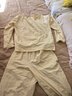 蕉内（Bananain）棉棉305H男女士睡衣睡裤纯棉情侣家居服套装春秋季长袖长裤不闷汗 【女士】浅豆黄条纹 M 实拍图