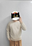 优衣库合作款男装女装柔软绵羊毛圆领针织衫长袖毛衣25秋冬479841 30 浅米色 M 实拍图