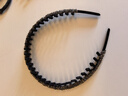 唐芙妮布艺水钻头箍洗脸发箍女2024款小众设计带齿碎发整理压发卡头饰 黑色植绒镶钻款 实拍图