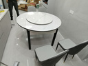 梓屋餐桌家用加厚岩板餐桌椅组合方圆两用餐桌813#1.35米桌+101皮椅*4 实拍图