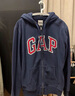 GAP男女装2025秋季新款logo印花抓绒宽松运动连帽衫卫衣786920 海军蓝 3XL (185/108A) 亚洲尺码 实拍图
