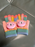 爱宝适婴儿手套冬季宝宝毛绒保暖五指手套儿童分指手套8007彩虹小熊 实拍图