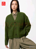 优衣库女装舒芙蕾针织短开衫/外套空调衫通勤25秋冬新款478339 57 深橄榄色 M /160/84A 实拍图