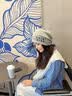 CACUSS堆堆帽子女春秋天大头围毛线帽显脸小包头冷帽保暖针织帽 浅灰 实拍图
