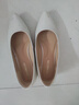 意尔康女鞋粗跟时装鞋浅口套脚高跟鞋工作女单鞋春秋 26904W米白36 实拍图