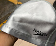 速比涛（Speedo）泳帽PU材质柔软舒适不勒头长发防水游泳帽 银色 实拍图
