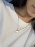 伊灿刘亦菲同款方块吊坠项链女轻奢小众高级感锁骨链2025新款爆款颈链 刘亦菲同款方块吊坠项链【金色】 实拍图