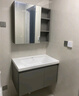 恒洁（HEGII）浴室柜陶瓷一体盆悬挂洗脸盆组合BC6220-80(镜柜BM6219-075卡其灰 实拍图