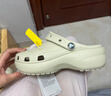 CROCS卡骆驰厚底云朵洞洞鞋时尚百搭户外沙滩鞋女鞋|206750 骨白色-2Y2(含智必星) 40 (260mm) 实拍图