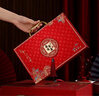 结婚礼金箱彩礼盒订婚礼金盒提亲聘礼箱嫁妆皮箱手提钱箱 【佳偶天成中号三件套】6-12万 实拍图