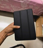 毕亚兹 适用ipad 10.2英寸保护套 2021年9/8/7代 通用苹果平板电脑三折支架 智能休眠保护壳 PB179金刚黑 实拍图