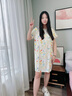 棉绸睡裙女夏薄款2025新款睡衣韩版甜美少女网红家居外穿裙子QM 白底彩花2301 均码 (90-140斤内穿) 实拍图