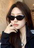 鹿珊伍墨镜 男女痞帅复古个性猫眼 美式太阳眼镜 开车司机遮阳2025新 墨镜斜款00【黑色】 实拍图