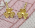 周六福小金花足金999黄金耳钉女生日礼物计价AC090379  一对 约0.67g 实拍图