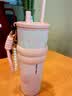 小呆鲸foowhale高颜值陶瓷内胆保温杯便携水杯茶杯吸管杯送礼送女友闺蜜 素羽琼花 710mL 实拍图