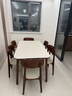 林氏家居实木脚岩板餐桌胡桃木色中古风方桌子家用小户型餐桌椅子全套UD1R 【1.4m1桌6椅】岩板餐桌+餐椅169 实拍图