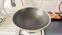 赫巴兹（HZIB）德国不粘锅316不锈钢炒锅炒菜锅具少油烟平底炒锅电磁炉燃气通用 双面屏+玻璃盖内径32外径 34cm 实拍图