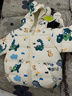 婧麒（JOYNCLEON）儿童棉服男女童装宝宝秋冬季婴儿衣服棉服加厚外出棉袄加绒外套 白色恐龙 80 cm 实拍图
