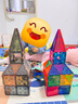 弥鹿（MiDeer）儿童玩具钻面彩窗磁力片积木拼插磁铁玩具60片 实拍图